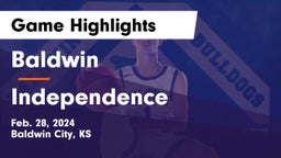 Baldwin  vs Independence  Game Highlights - Feb. 28, 2024