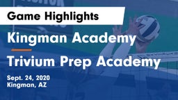 Kingman Academy  vs Trivium Prep Academy Game Highlights - Sept. 24, 2020