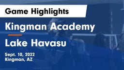 Kingman Academy  vs Lake Havasu  Game Highlights - Sept. 10, 2022