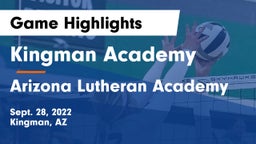Kingman Academy  vs Arizona Lutheran Academy Game Highlights - Sept. 28, 2022