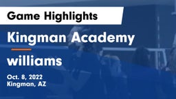 Kingman Academy  vs williams Game Highlights - Oct. 8, 2022