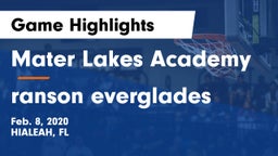 Mater Lakes Academy vs ranson everglades Game Highlights - Feb. 8, 2020