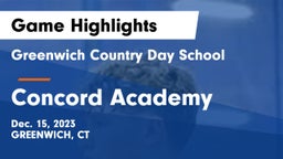 Greenwich Country Day School vs Concord Academy Game Highlights - Dec. 15, 2023