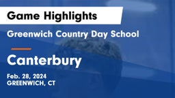Greenwich Country Day School vs Canterbury  Game Highlights - Feb. 28, 2024