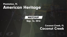 Matchup: American Heritage vs. Coconut Creek  2016
