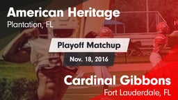 Matchup: American Heritage vs. Cardinal Gibbons  2016