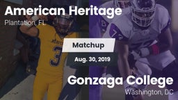Matchup: American Heritage vs. Gonzaga College  2019