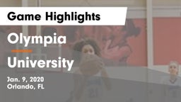 Olympia  vs University  Game Highlights - Jan. 9, 2020