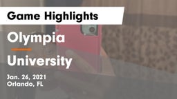 Olympia  vs University  Game Highlights - Jan. 26, 2021