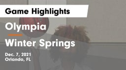 Olympia  vs Winter Springs  Game Highlights - Dec. 7, 2021