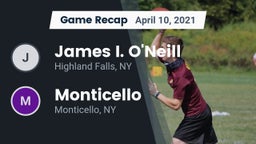 Recap: James I. O'Neill  vs. Monticello  2021