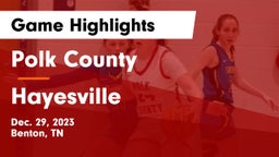Polk County  vs Hayesville Game Highlights - Dec. 29, 2023