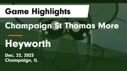 Champaign St Thomas More  vs Heyworth  Game Highlights - Dec. 22, 2023