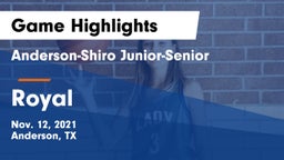 Anderson-Shiro Junior-Senior  vs Royal  Game Highlights - Nov. 12, 2021