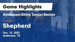 Anderson-Shiro Junior-Senior  vs Shepherd  Game Highlights - Jan. 13, 2023