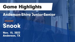 Anderson-Shiro Junior-Senior  vs Snook  Game Highlights - Nov. 15, 2022