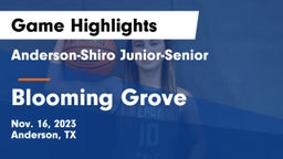 Anderson-Shiro Junior-Senior  vs Blooming Grove  Game Highlights - Nov. 16, 2023