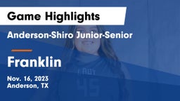 Anderson-Shiro Junior-Senior  vs Franklin  Game Highlights - Nov. 16, 2023