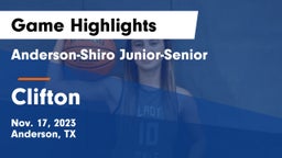 Anderson-Shiro Junior-Senior  vs Clifton  Game Highlights - Nov. 17, 2023