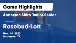 Anderson-Shiro Junior-Senior  vs Rosebud-Lott  Game Highlights - Nov. 18, 2023