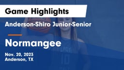 Anderson-Shiro Junior-Senior  vs Normangee  Game Highlights - Nov. 20, 2023