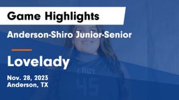 Anderson-Shiro Junior-Senior  vs Lovelady  Game Highlights - Nov. 28, 2023