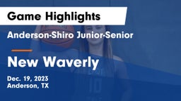 Anderson-Shiro Junior-Senior  vs New Waverly  Game Highlights - Dec. 19, 2023