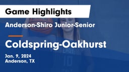 Anderson-Shiro Junior-Senior  vs Coldspring-Oakhurst  Game Highlights - Jan. 9, 2024