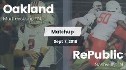 Matchup: Oakland  vs. RePublic  2018