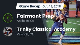 Recap: Fairmont Prep  vs. Trinity Classical Academy  2018