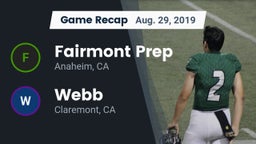 Recap: Fairmont Prep  vs. Webb  2019