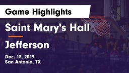 Saint Mary's Hall  vs Jefferson  Game Highlights - Dec. 13, 2019