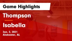 Thompson  vs Isabella Game Highlights - Jan. 2, 2021