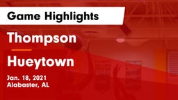 Thompson  vs Hueytown  Game Highlights - Jan. 18, 2021