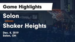 Solon  vs Shaker Heights  Game Highlights - Dec. 4, 2019