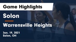 Solon  vs Warrensville Heights  Game Highlights - Jan. 19, 2021