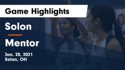 Solon  vs Mentor  Game Highlights - Jan. 20, 2021