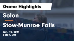 Solon  vs Stow-Munroe Falls  Game Highlights - Jan. 10, 2024
