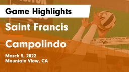 Saint Francis  vs Campolindo Game Highlights - March 5, 2022