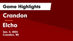 Crandon  vs Elcho Game Highlights - Jan. 4, 2024