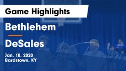 Bethlehem  vs DeSales  Game Highlights - Jan. 10, 2020
