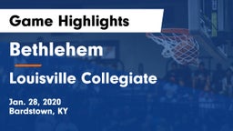 Bethlehem  vs Louisville Collegiate Game Highlights - Jan. 28, 2020