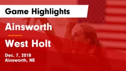 Ainsworth  vs West Holt  Game Highlights - Dec. 7, 2018