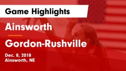 Ainsworth  vs Gordon-Rushville  Game Highlights - Dec. 8, 2018