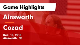 Ainsworth  vs Cozad  Game Highlights - Dec. 15, 2018