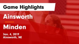 Ainsworth  vs Minden  Game Highlights - Jan. 4, 2019