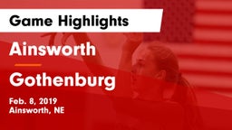 Ainsworth  vs Gothenburg  Game Highlights - Feb. 8, 2019