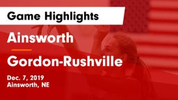 Ainsworth  vs Gordon-Rushville  Game Highlights - Dec. 7, 2019