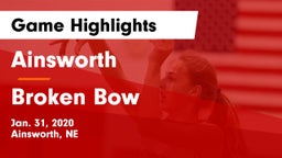 Ainsworth  vs Broken Bow  Game Highlights - Jan. 31, 2020