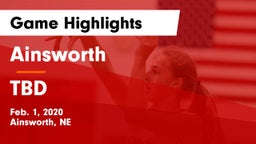 Ainsworth  vs TBD Game Highlights - Feb. 1, 2020
